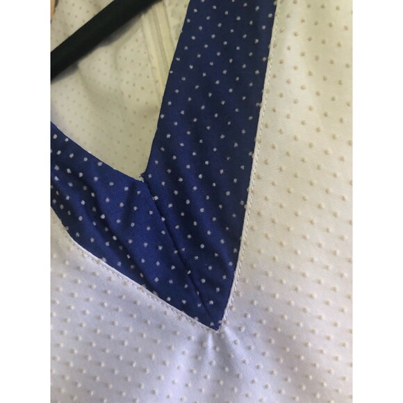 1960s-1970s SAKS FIFTH AVE. Swiss Dot Drop Waist Pleated Tennis Mini Dress. L-XL - Picture 9 of 9